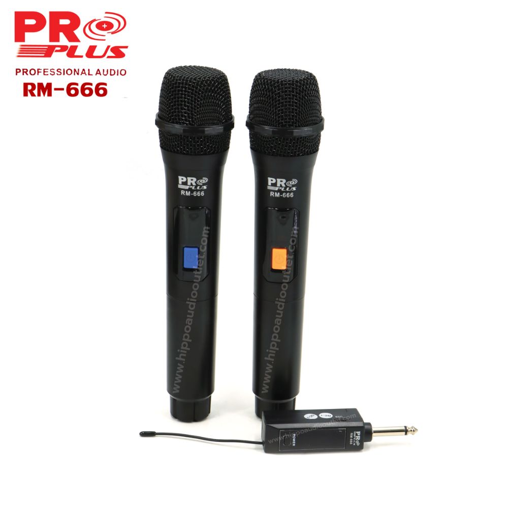 ไมค์ลอย PROPLUS RM666 UHF ไมค์ลอยคู่ ไมค์โครโฟนไร้สาย ปรับความถี่ได้ RM 666