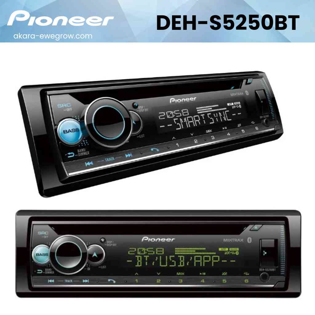 Pioneer DEH-S5250BT เครื่องเสียงติดรถยนต์ 1 DIN วิทยุ บลูทูธ มีโหมด คาราโอเกะ